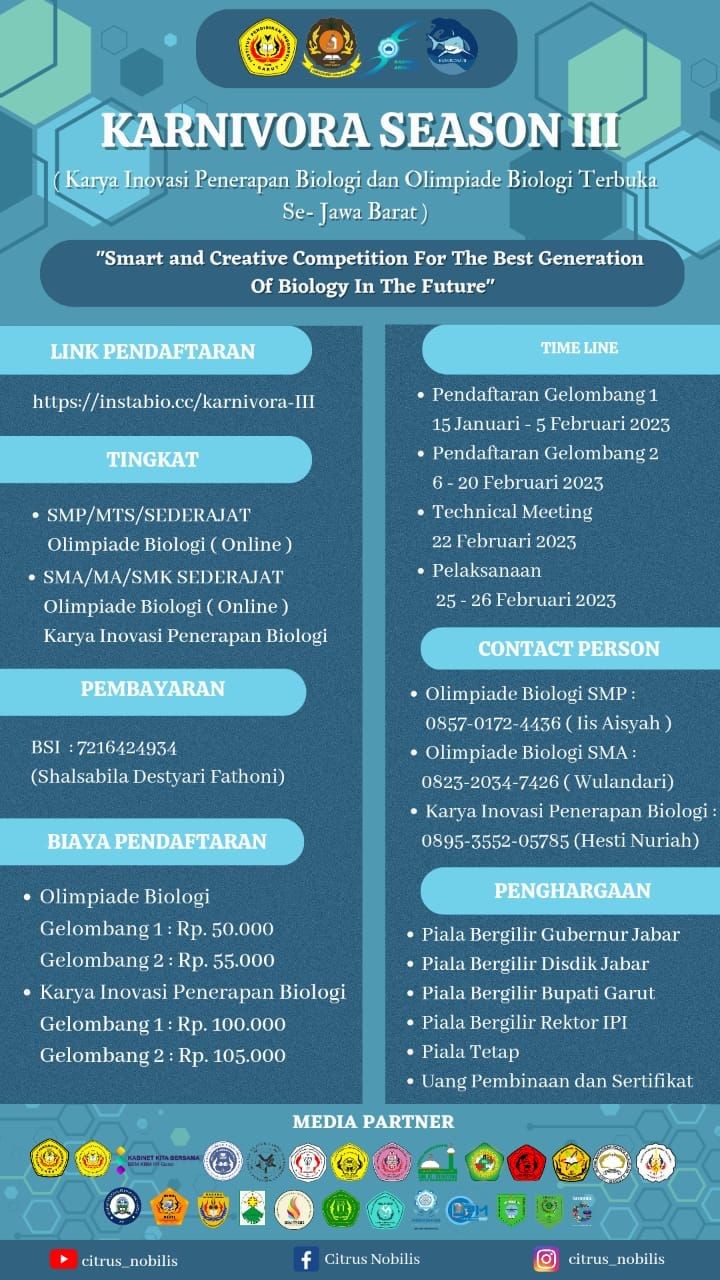 Karya Inovasi Penerapan Biologi dan Olimpiade Biologi Terbuka se-Jawa Barat