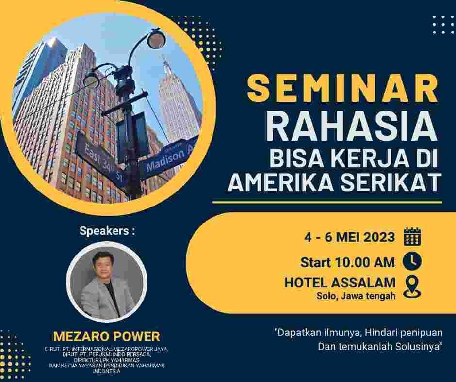 Seminar: Rahasia Bisa Kerja di Amerika Serikat 