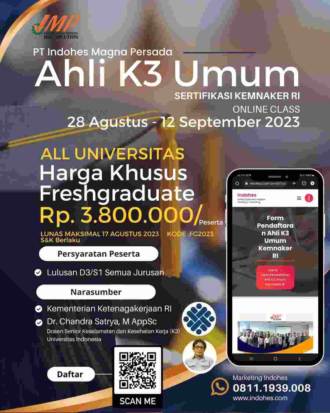 Training Ahli K3 Umum Kemnaker RI