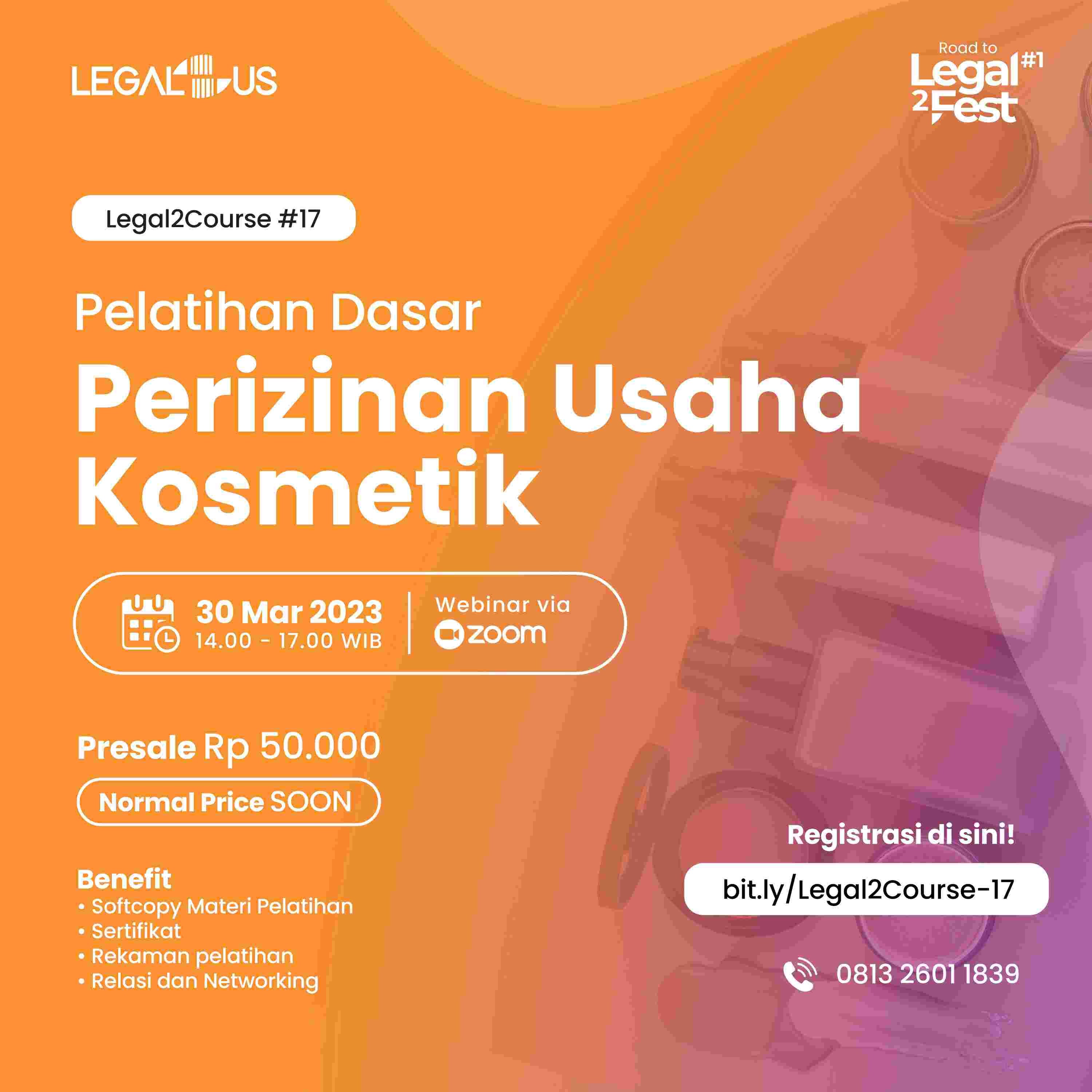 Pelatihan Dasar Perizinan Usaha Kosmetik 