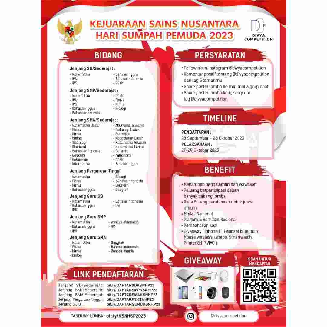 Kejuaraan Sains Nusantara Hari Sumpah Pemuda 2023